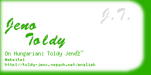 jeno toldy business card